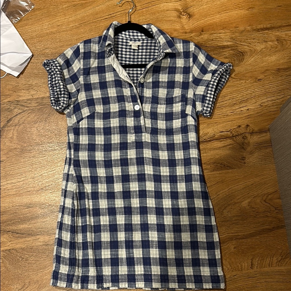 Blue and White Checkered Dress